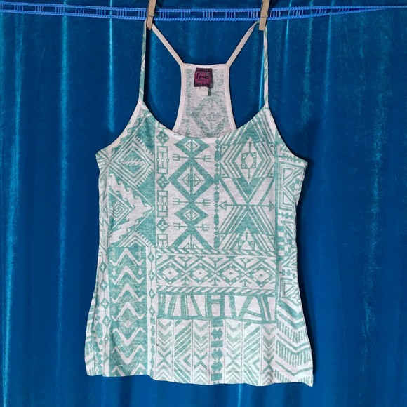 INA Aztec Tribal Print Racerback Tank Top - Picture 1 of 14